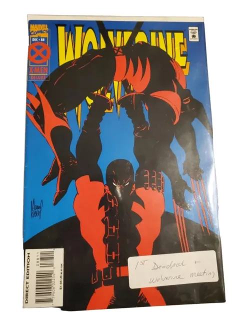 Wolverine 88  - 1st battle vs Deadpool Deluxe Newsstand  Edition Marvel 1994