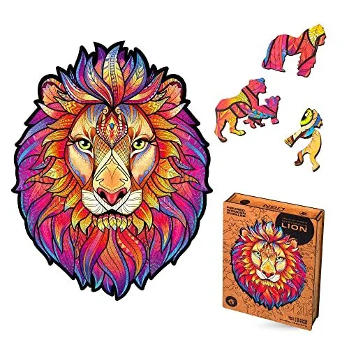 UNIDRAGON Wooden puzzle Mysterious lion 31 × 40 cm 327 pieces