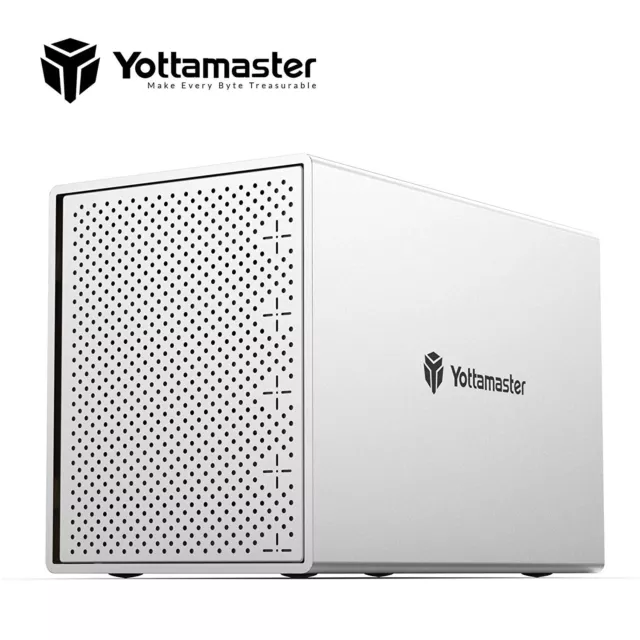 Yottamaster 5 Bay TypeC Hard Drive Enclosure External For 2.5" 3.5" SATA HDD SSD