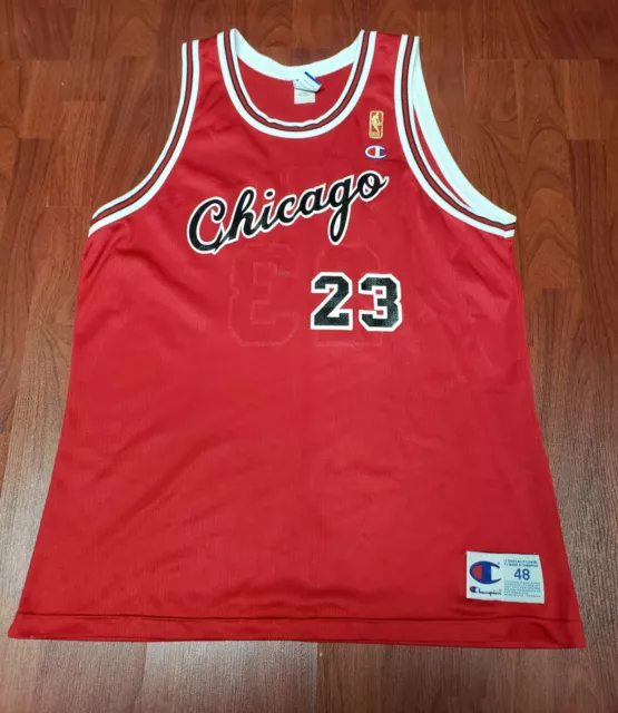 Vintage Champion Michael Jordan Jersey Chicago Bulls #23 NBA Size 48 Black