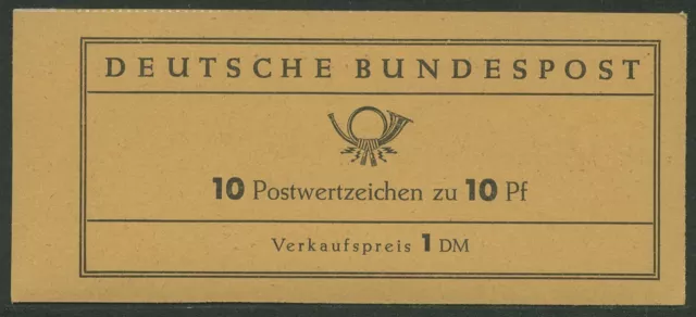 Bund 1960 Heuss (fluor. Papier) Markenheftchen MH 6 fb IV R2 postfrisch