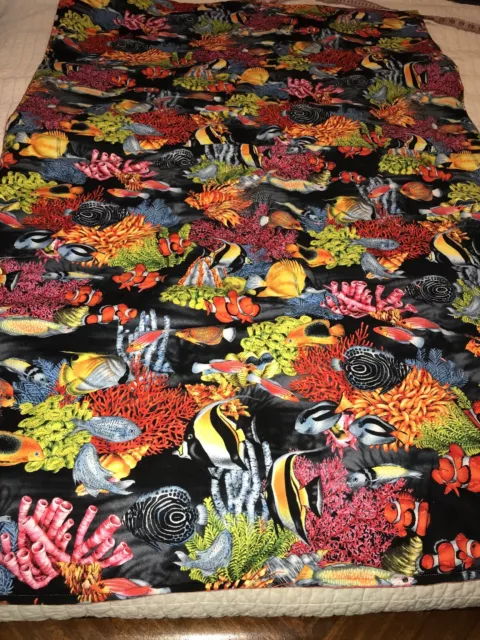 Handmade Tropical Fish Ocean Reef Fish Lap Blanket Crib Toddler Adult Never Used Handmade Tropical Fish Ocean Reef Fish Lap Blanket Crib Toddler Adult Never Used