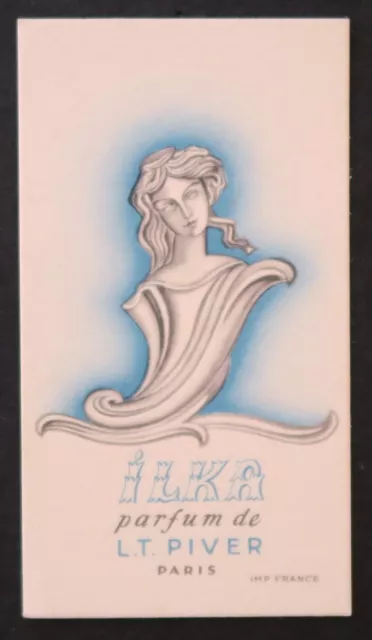 Ancienne carte parfumée ILKA PIVER dos vierge parfum perfume card