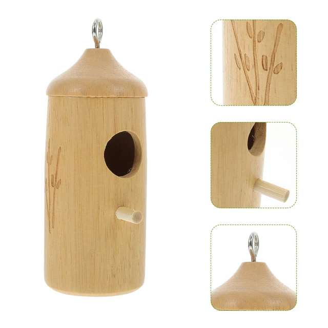Hummingbird House Hanging Wooden Resting Place Birds Parrot