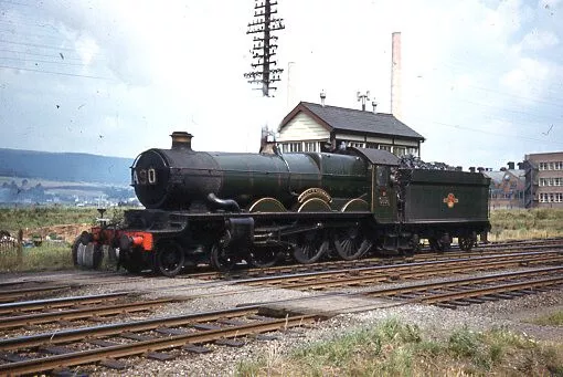 Original colour slide of 5050 WR Casle class steam loco