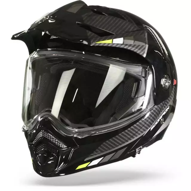 Scorpion ADX-2 Camino Black-Silver-Neon Yellow Adventure Helmet - New! Fast S...