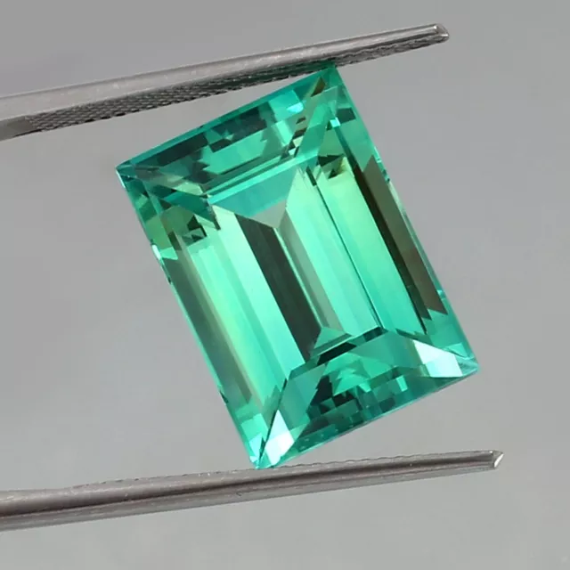 Natural Ceylon Blue Green Parti Sapphire Emerald Cut Loose Gemstone 19.55 Ct