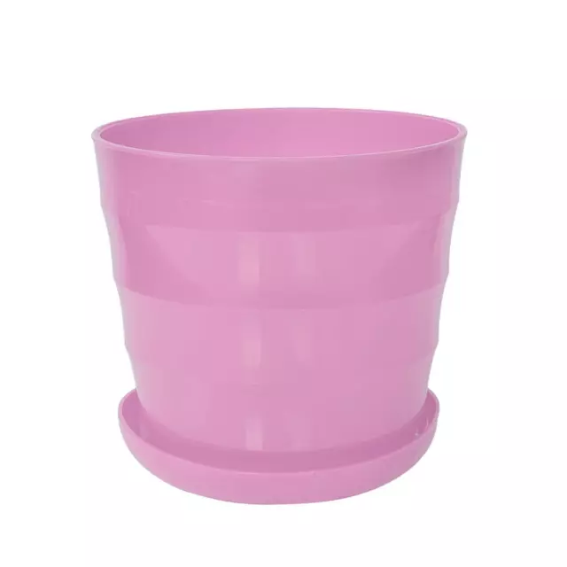 Plastic Round Home Garden Office Plant Planter Flower Pot Ornament Pink