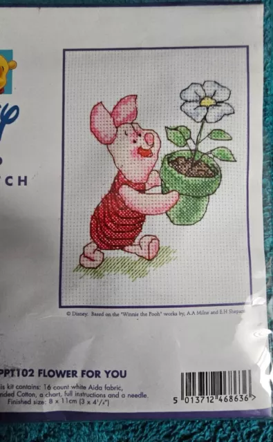 2 x Disney Piglet cross stitch Winnie The Pooh By Anchor New In Packet 3