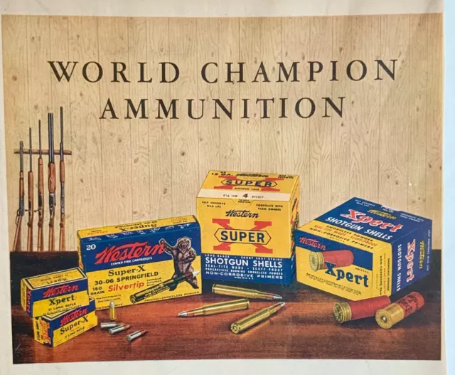 1940s Ad Winchester Springfield  Western Super-X .22, 30-06, Shotgun Shells