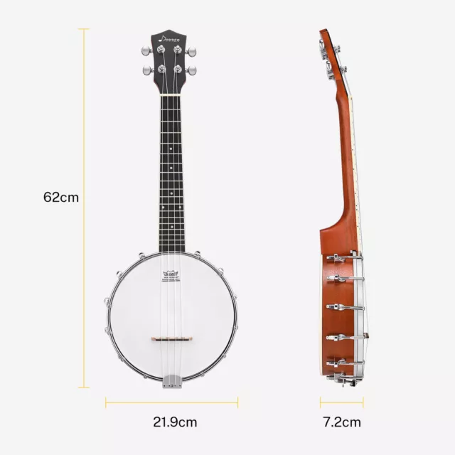 🪕𝗗𝗢𝗡𝗡𝗘𝗥 23" Concert Banjolele 4 String Banjo Ukulele + Tuner Gig Bag Pick 3