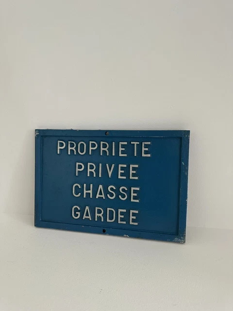 Plaque Ancienne En Bois - Chassé Gardée - Déco Vintage Château