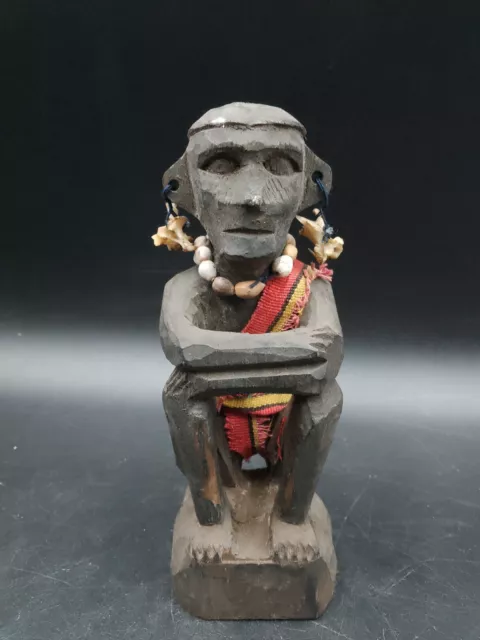 BULUL statuette bois sculpté PHILIPPINES IFUGAO Igorot Bontoc Rice God Boucle os