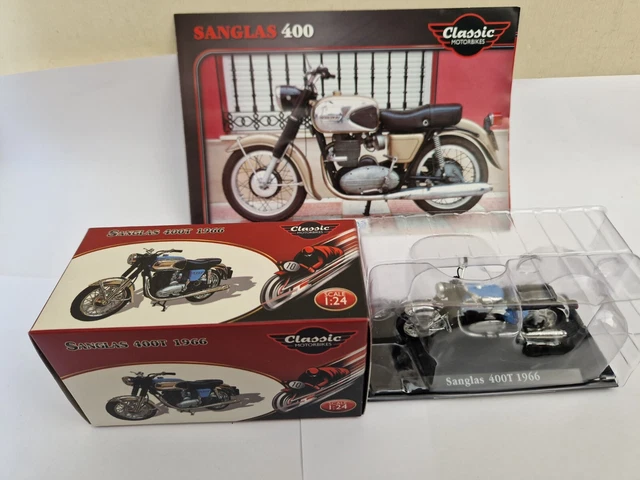 1/24 Atlas Ixo Classique Moteur Vélos - 1966 Sanglas 400T Moto + Dépliant