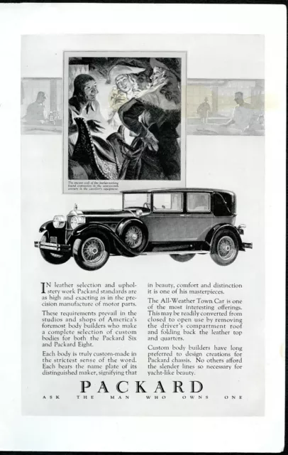 Packard 1920 Original Vintage Car Advertisement All Weather Town Car