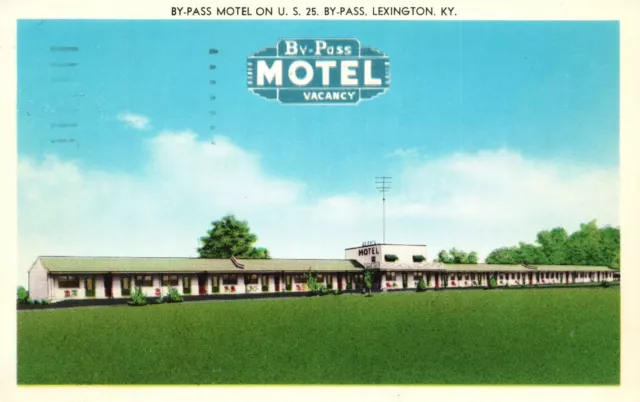 Postal Vintage 1960 By Pass Motel Ultra Moderno Vacaciones Lexington Kentucky KY