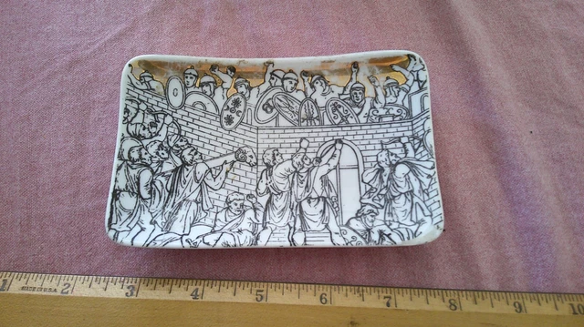 Vintage Fornasetti Milano Roman Motif rectangular Collector plate Vintage Fornasetti Milano Roman Motif rectangular Collector plate