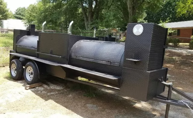 Pro T Rex BBQ Smoker Cooker 48 Grill Trailer Mobile Food Truck Business Catering