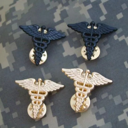 Two Pair Us Army Medical Service Corps Officer Collar Badge Pin Insignia