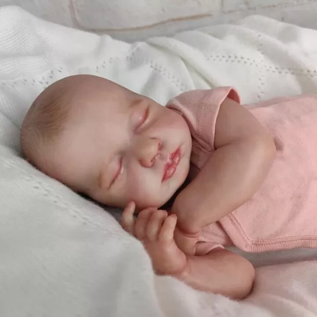 20" Realistic Newborn Doll Asleep Girl Vinyl Full Body Silicone Reborn Baby Doll