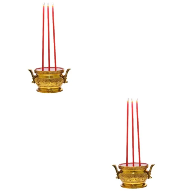 2 Count Decorative LED Incense Burner Buddhist Candle Light Supply