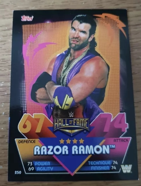 Razor Ramon Hall Of Fame Basic Wwe Slam Attax Reloaded Topps Card 250