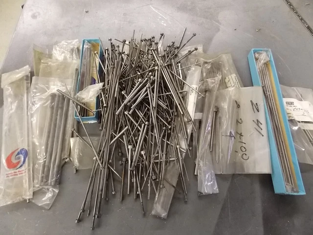 Lot of ejector pins,  new and used mixed brands