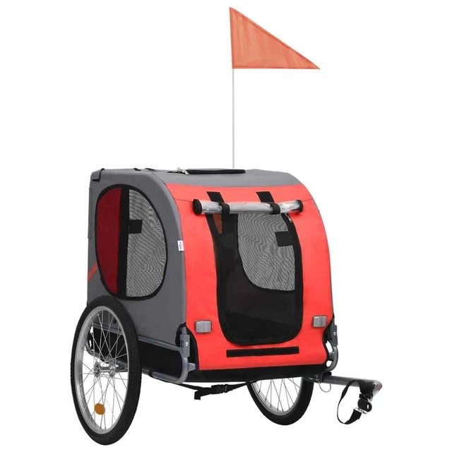 Remorque de vélo pour chiens Rouge et noir
