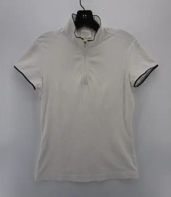 Nike Top Women Small White Golf Shirt Dri-fit 1/4 Zip Pullover Mock Neck Preppy