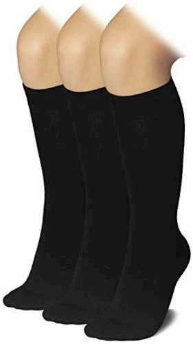 Kids Bamboo School Socks | Knee High School Uniform, Black, Size 9.0 vIyO