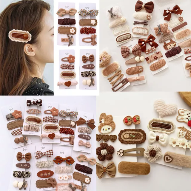 4/8/9PCS Kids Girls Children Toddler Flowers Hair Clip Bow Accessories Hairpin #