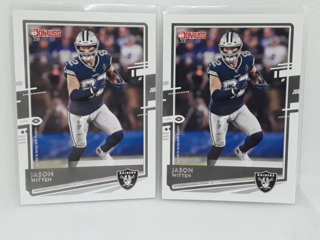 (2x) Jason Witten 2020 Donruss Football - #83 LOT - Dallas Cowboys Raiders