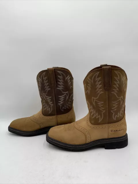 ARIAT MEN'S SIERRA Wide Square Toe Work Boots Brown Size 11D $89.99 ...