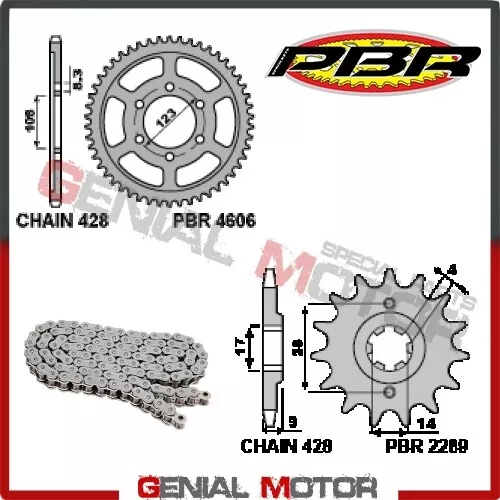 EK1126 Kit chaîne et pignons 13 / 60 / 428 PBR APRILIA RS4 4T 2015 > 2017