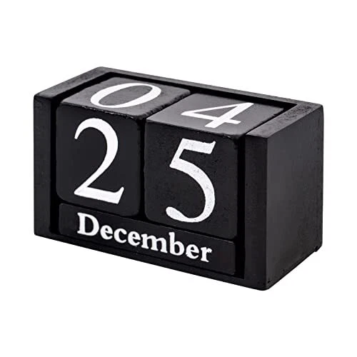 WOODEN DESK BLOCKS Calendar Perpetual Block Month Date Display （Small