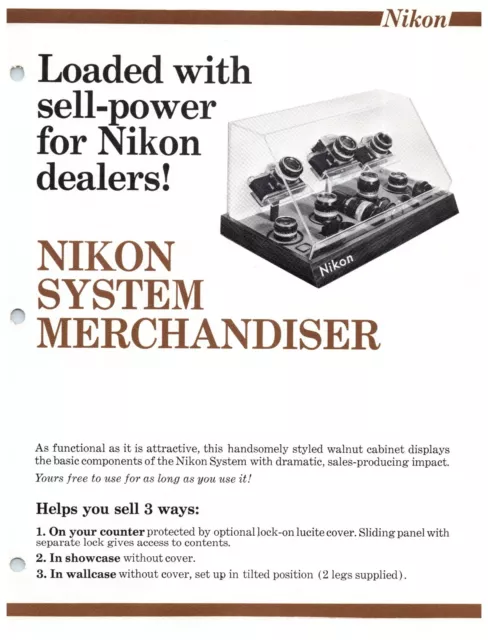 1950s Nikon System Merchandiser Camera Photo Dealer Vintage Print Ad RARE