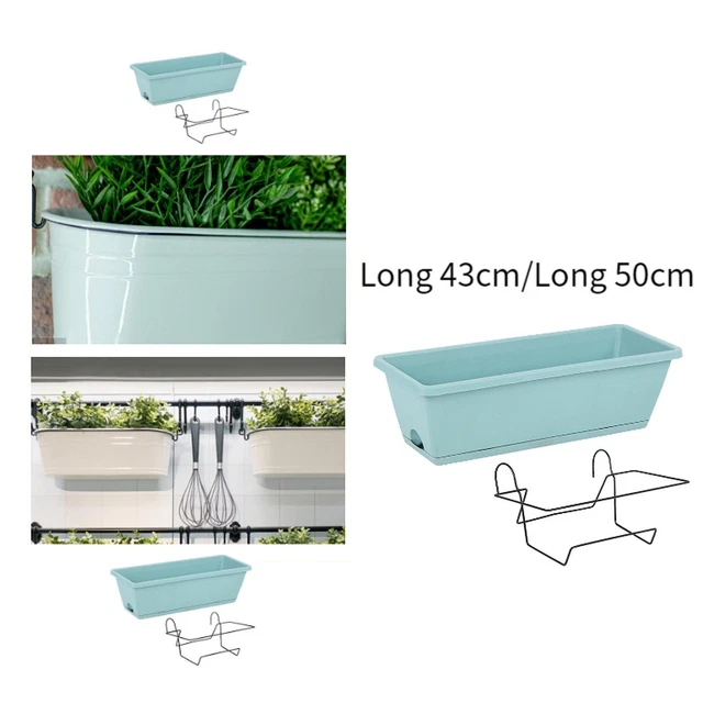 Fioriera Da Balcone Altea Ovale, Bianca, Per Ringhiere Fino A 6,5 Cm