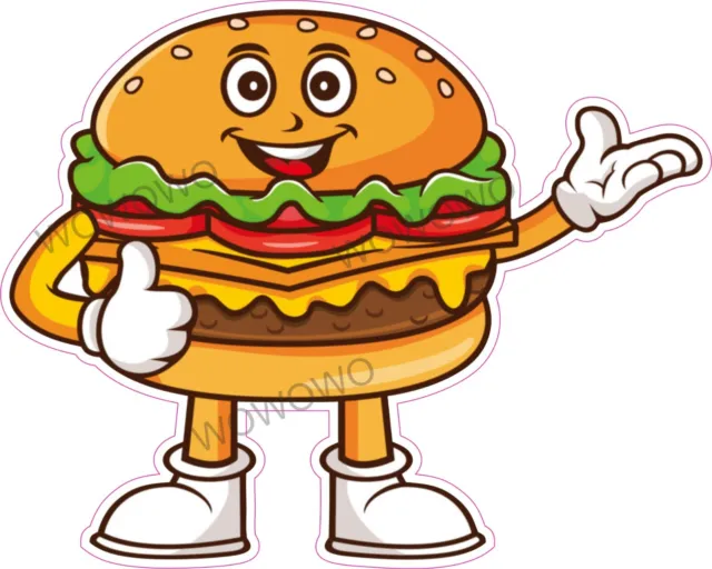 Catering van unit sticker Burger mascot trailer decal hot food mobile sticker