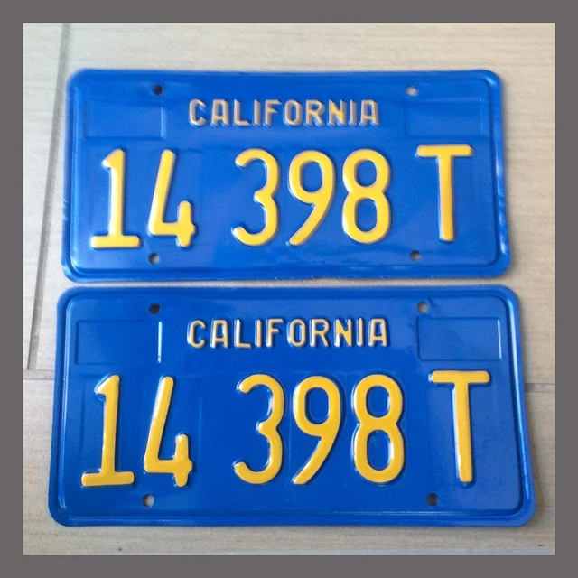 19701980 CALIFORNIA TRUCK Commercial License Plates Pair Repaint DMV
