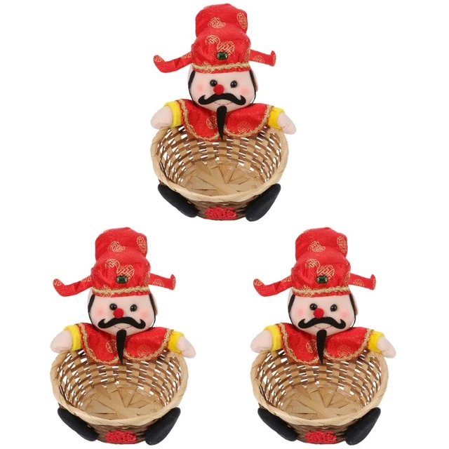 3 Pcs Stoff Gott Des Reichtums Süßigkeitenkorb Urlaub Tischdekoration