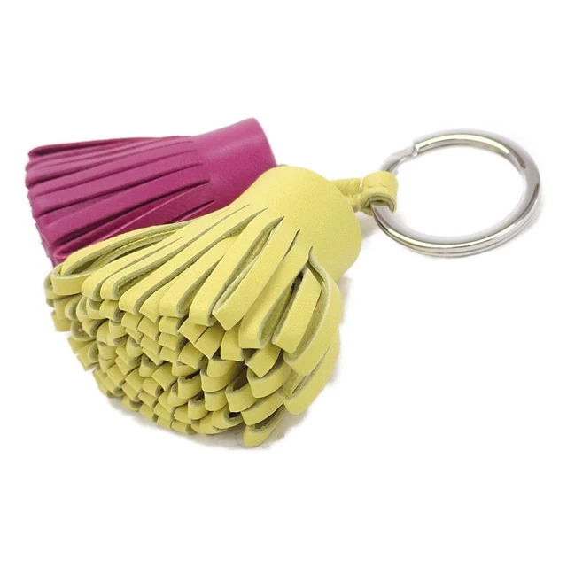 HERMES Carmen Unodos Keyring Charm Agneau Milo Rose Purple Lime Woman's TGIS