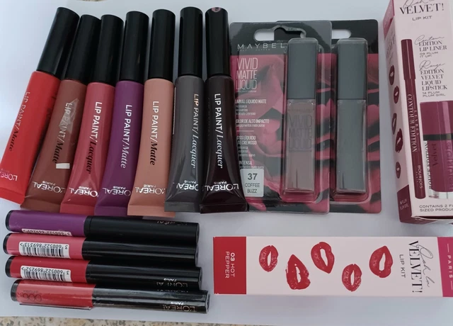Paquete de maquillaje lote de trabajo tonos brillo labial X15 artículos