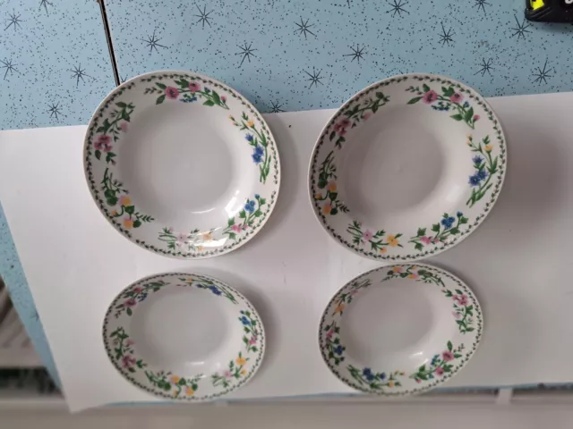 Royal Norfolk Floral Pattern 8 Inch Dinner Bowls  Set of 4