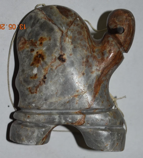 ORIG $399 INUIT SHAMAN STONE/deer BONE PROTECTIVE HUNTING FETISH 5" 2