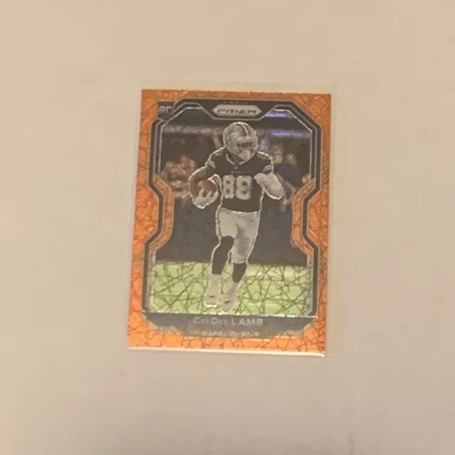 2020 Prizm CeeDee Lamb Orange Lazer Laser Prizm Rookie Card RC #334 Cowboys