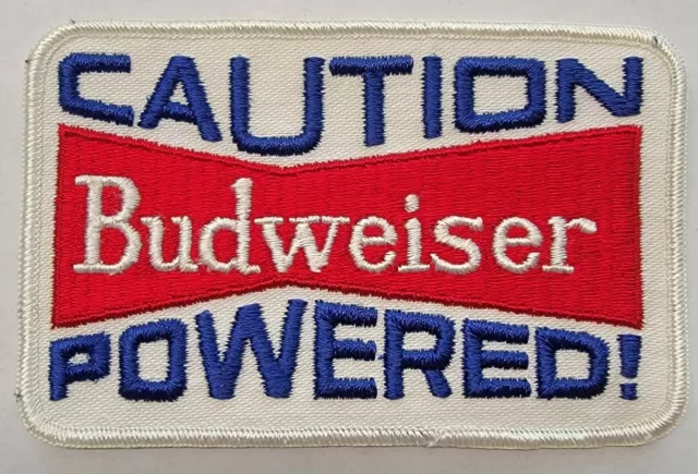 Vintage Caution Budweiser Powered Racing Service Parts Uniform  Patch NOS