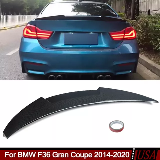 For BMW F36 Gran Coupe 2014-2020 M4 Style Trunk Spoiler Wing Carbon Fiber Look