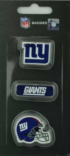 NFL Football New York Giants Ny 3 Piece Badge Pin Set With Helmet Logo