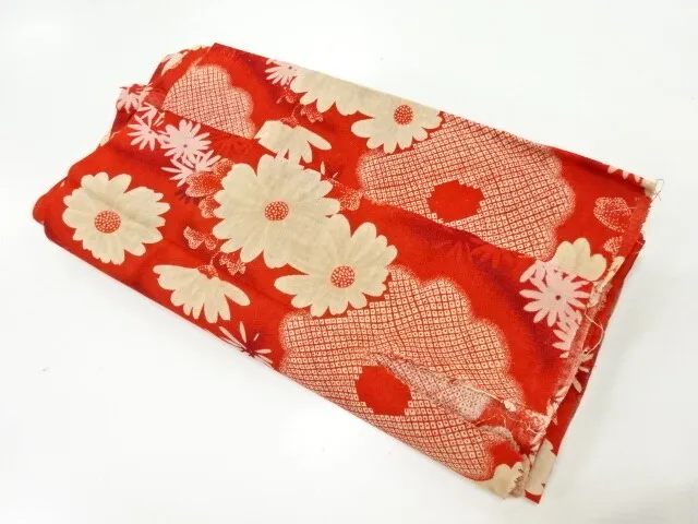 6809620: Japanese Kimono / Antique Araihari For Shoulder Lining / Flower