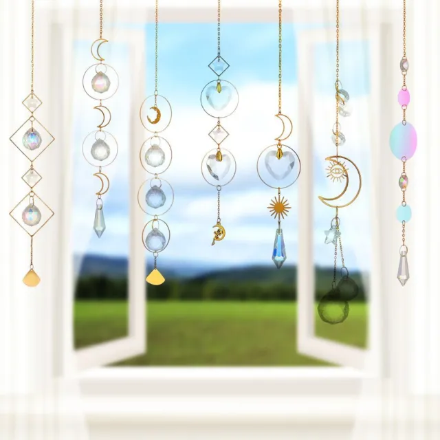 Parasol colgantes de Prism Ornamento anillo lunar (anillo lunar) Crystal Suncatcher